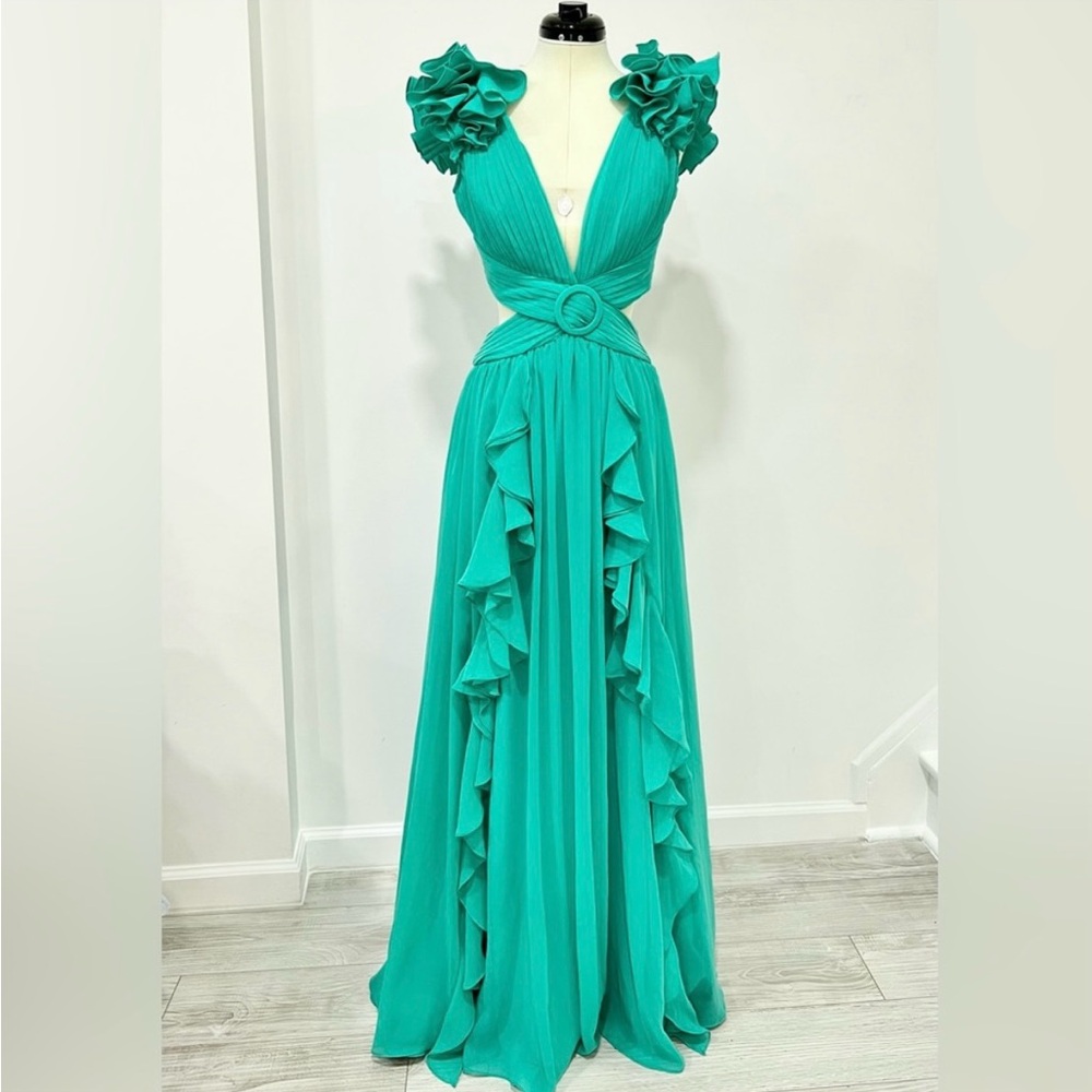 PatBO Teal Ruffled Maxi Dress - Picture 5 of 10